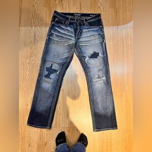 Salvage Blue Skinny Jeans with Distressed Details